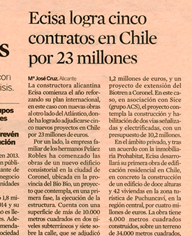 ECISA logra cinco contratos en Chile por 23 millones