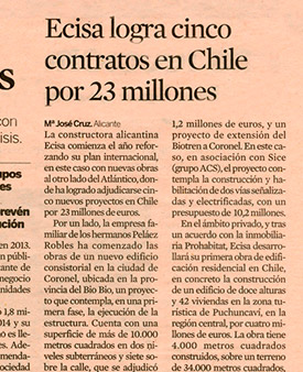 ECISA logra cinco contratos en Chile por 23 millones